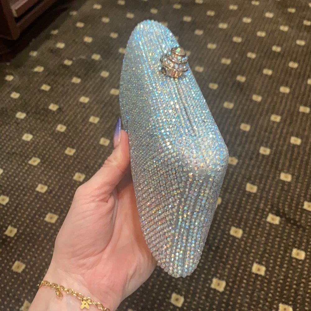 Elegant Silver Crystal Clutch